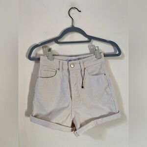 ZARA High Waisted Denim Shorts Cream Ecru Size 0 EU 32
NWOT Button Fly